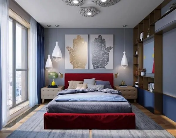 Design bedroom in a modern style. Fashionable bedrooms in 2021