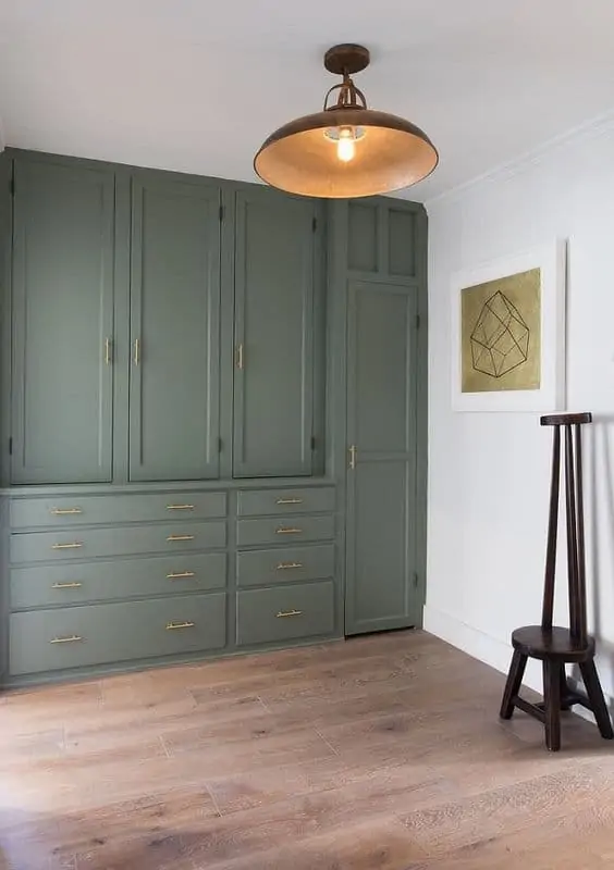 Built-in wardrobe with multiple drawers