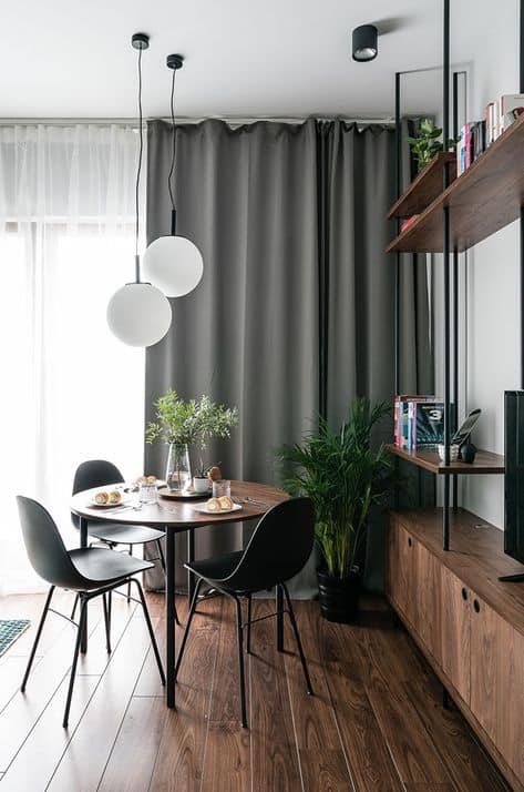 small modern apartment two-color interior design