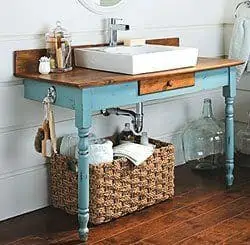 simple table come bathroom vanity