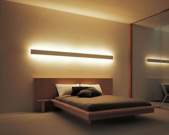 simple cove lighting over bed