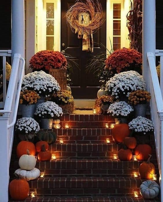 Fall decoration along your steps