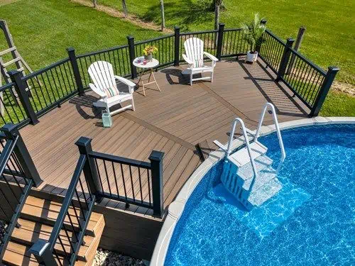 Top image Above-ground pool landscaping ideas